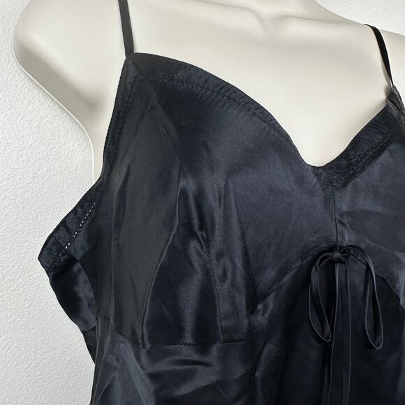 NEW Banana Republic Silk Baby Doll Top Cami Camisole Y2K Sleeveless Black Large - Picture 3 of 12